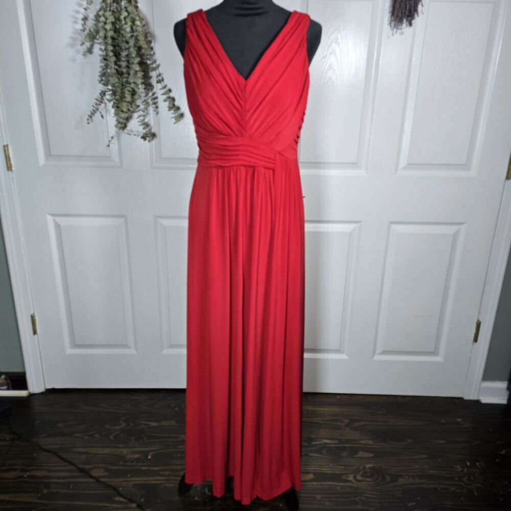 Signature By Sangria Red Maxi Dress Gown Size 14 Wedding Prom Elegant